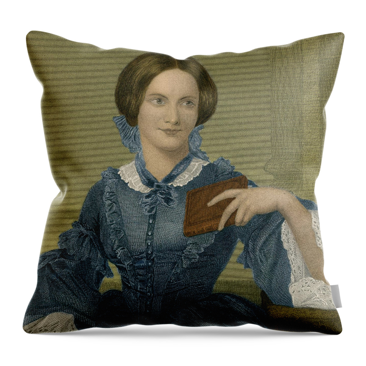 Charlotte Bronte Throw Pillow featuring the photograph Charlotte Bronte, English Author #5 by Photo Researchers