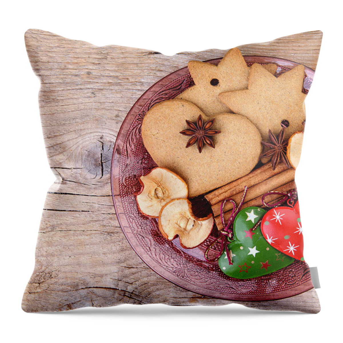Ginger Throw Pillow featuring the photograph Christmas Gingerbread #5 by Nailia Schwarz