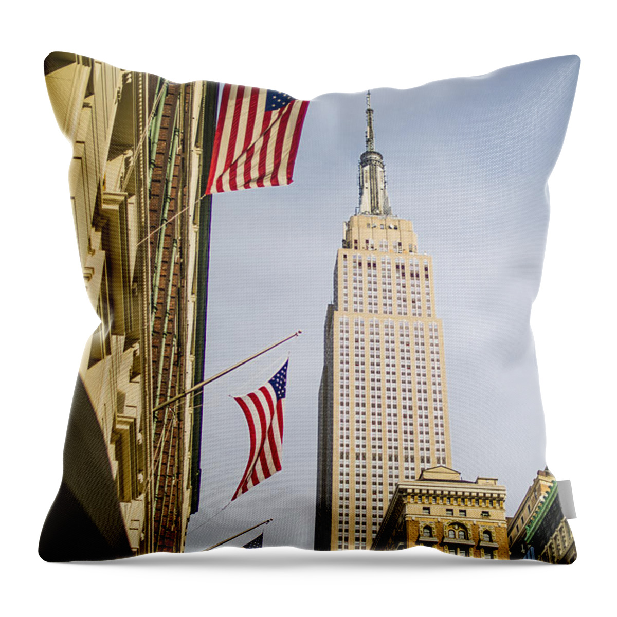 Empire State Building Throw Pillow featuring the photograph Empire State Building #6 by Theodore Jones