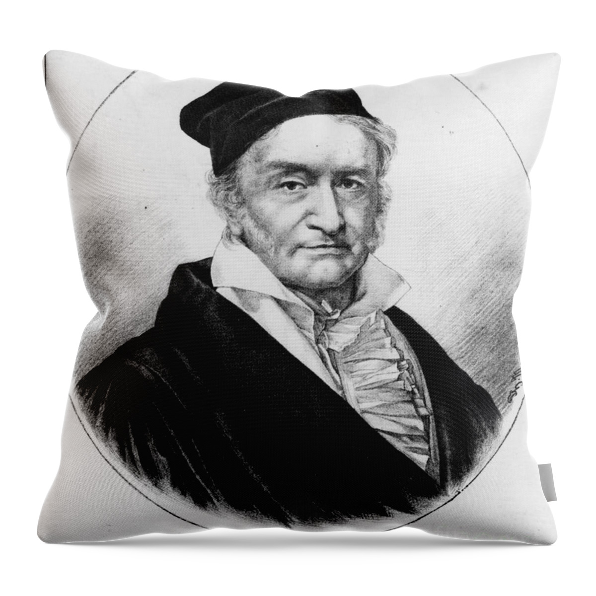Science Throw Pillow featuring the photograph Johann Carl Friedrich Gauss, German #5 by Science Source
