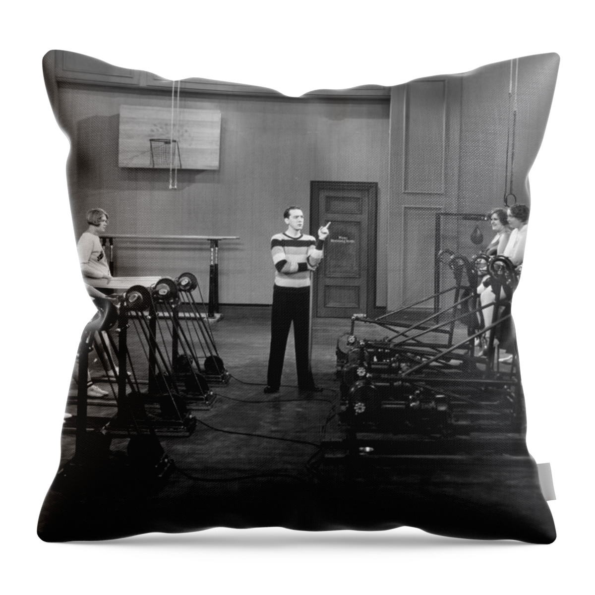 -weight & Exercise- Throw Pillow featuring the photograph Silent Still: Exercise #5 by Granger