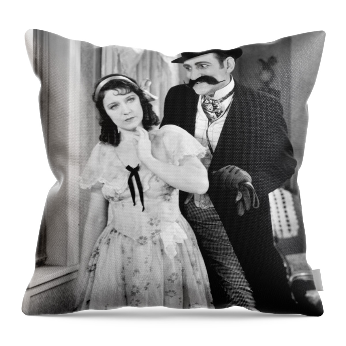-couples- Throw Pillow featuring the photograph Silent Film Still: Couples #59 by Granger