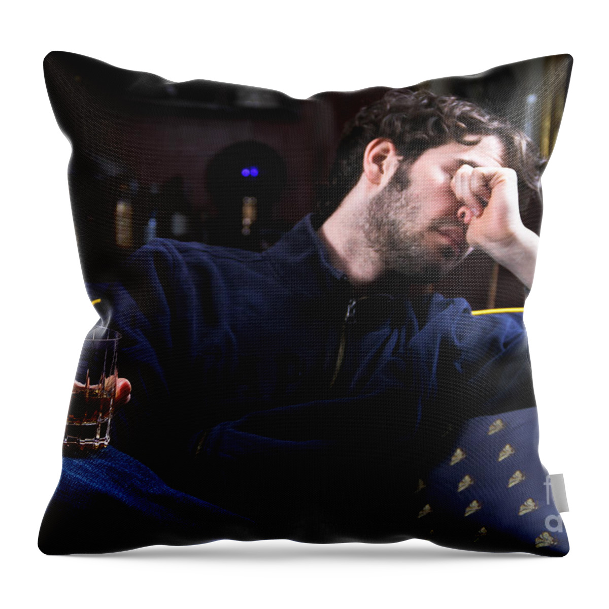 Person Throw Pillow featuring the photograph Depression And Addiction #6 by Photo Researchers, Inc.