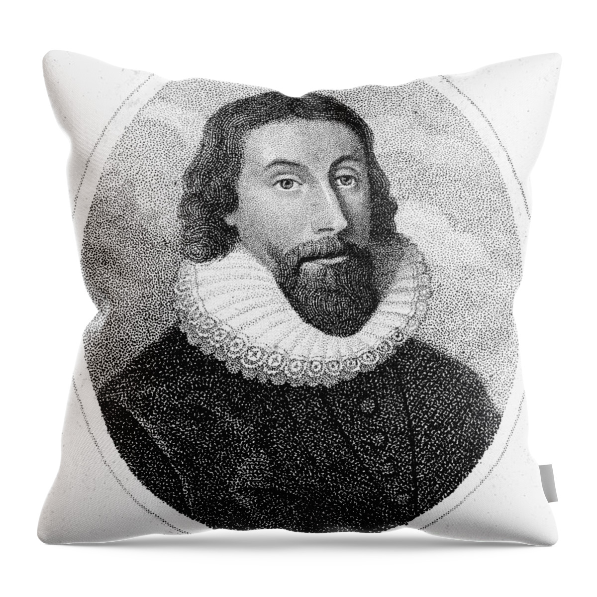 17th Century Throw Pillow featuring the photograph John Winthrop (1588-1649) #6 by Granger