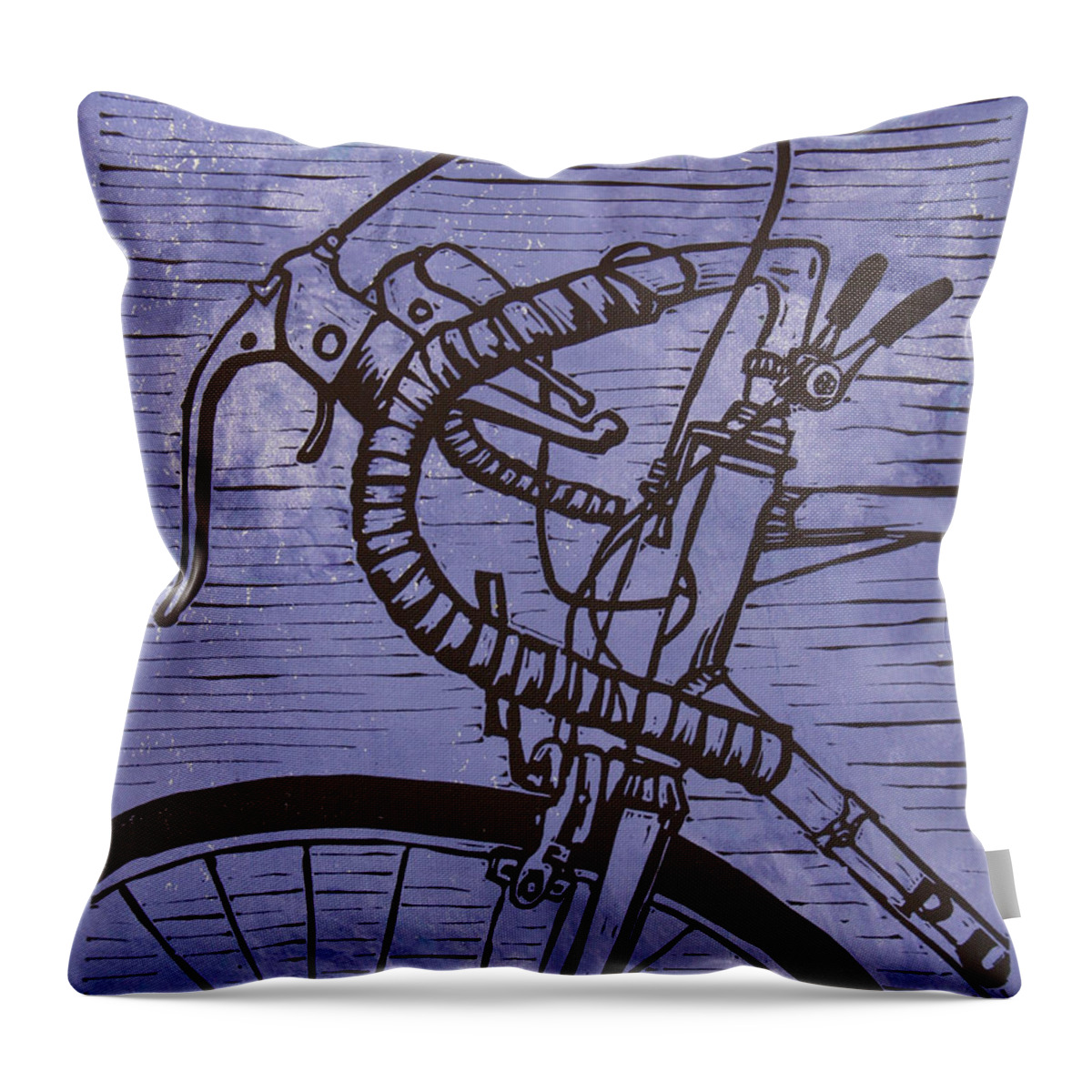 Bike Throw Pillow featuring the drawing Bike 2 #7 by William Cauthern