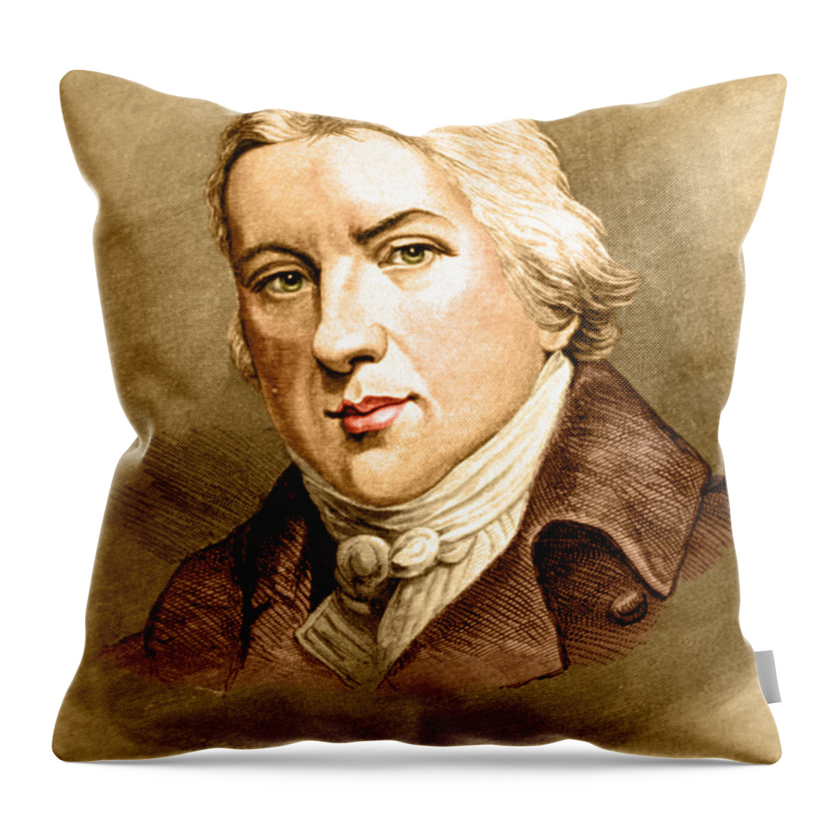 History Throw Pillow featuring the photograph Edward Jenner, English Microbiologist #9 by Science Source