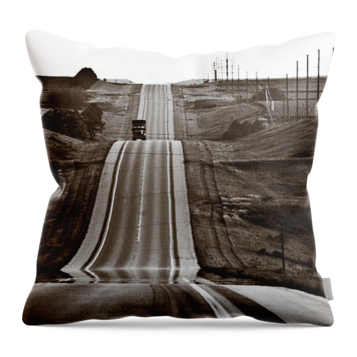 Nebraska Throw Pillow featuring the photograph A Country Mile 2 by Marilyn Hunt