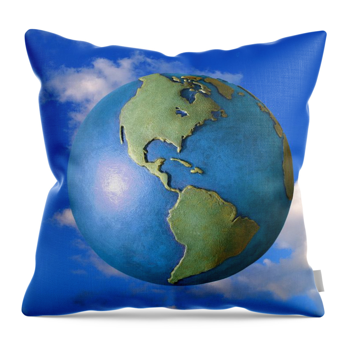 Clouds Throw Pillow featuring the photograph A Globe In The Sky by Don Hammond