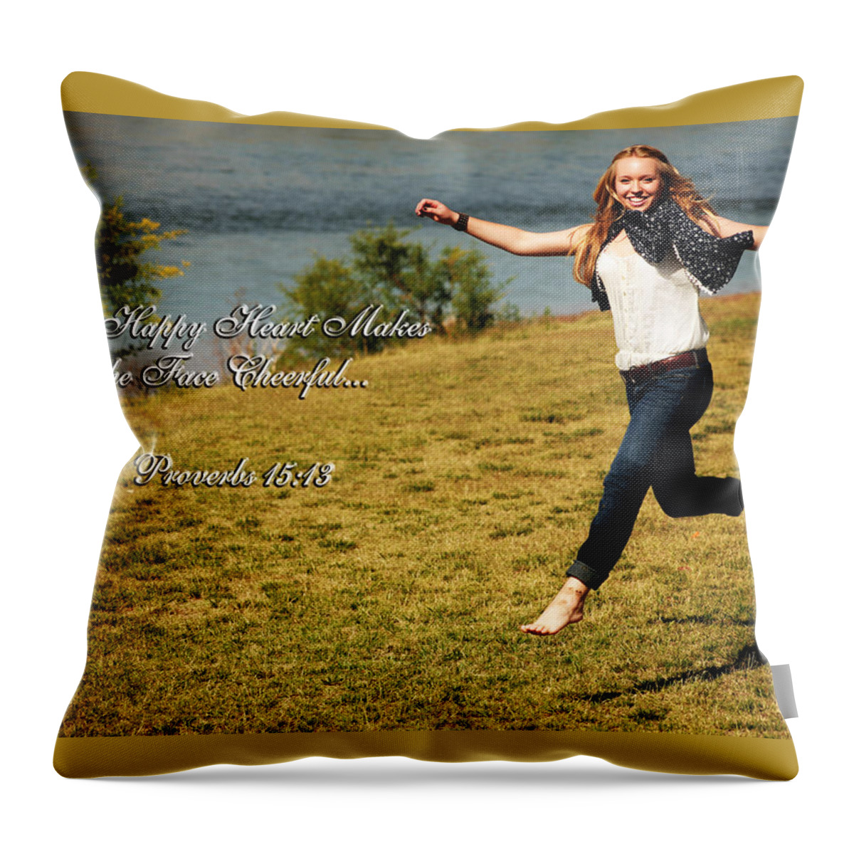 Female Throw Pillow featuring the photograph A Happy Heart by Charles Benavidez