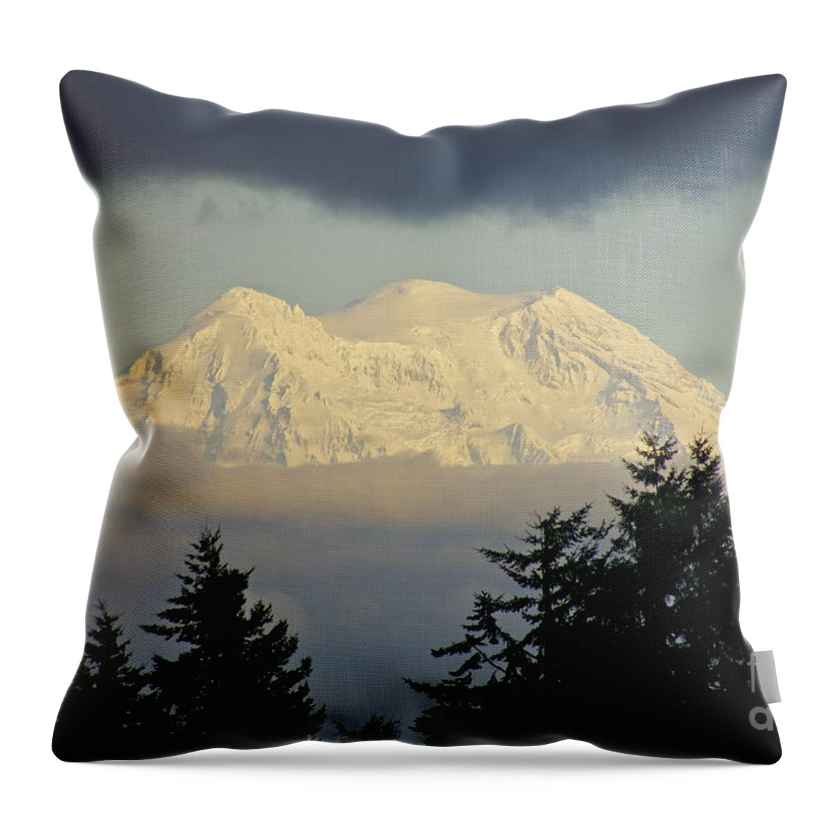 Photography Throw Pillow featuring the photograph A Peek at the Peak by Sean Griffin