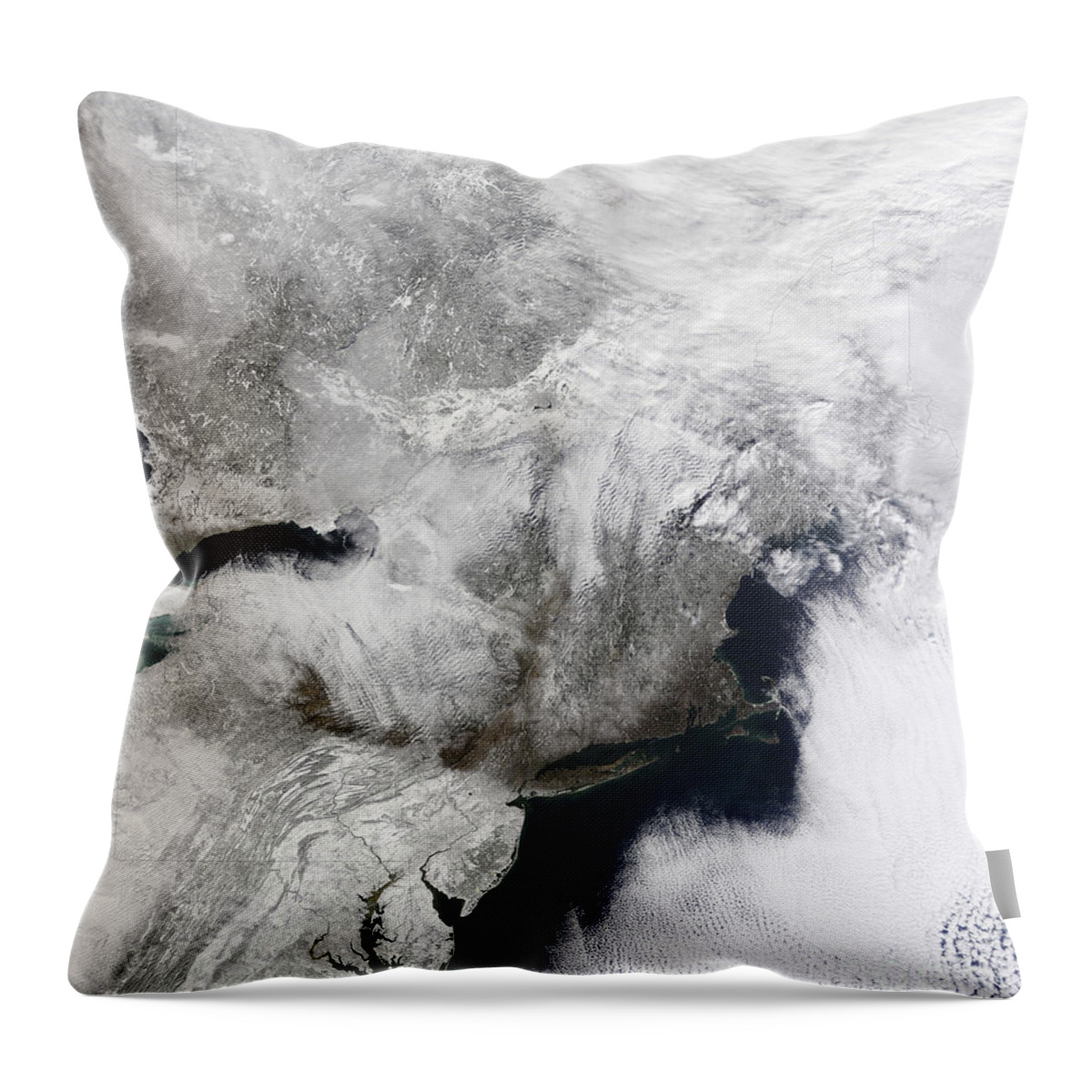 Snowmageddon Throw Pillow featuring the photograph A Severe Winter Storm by Stocktrek Images