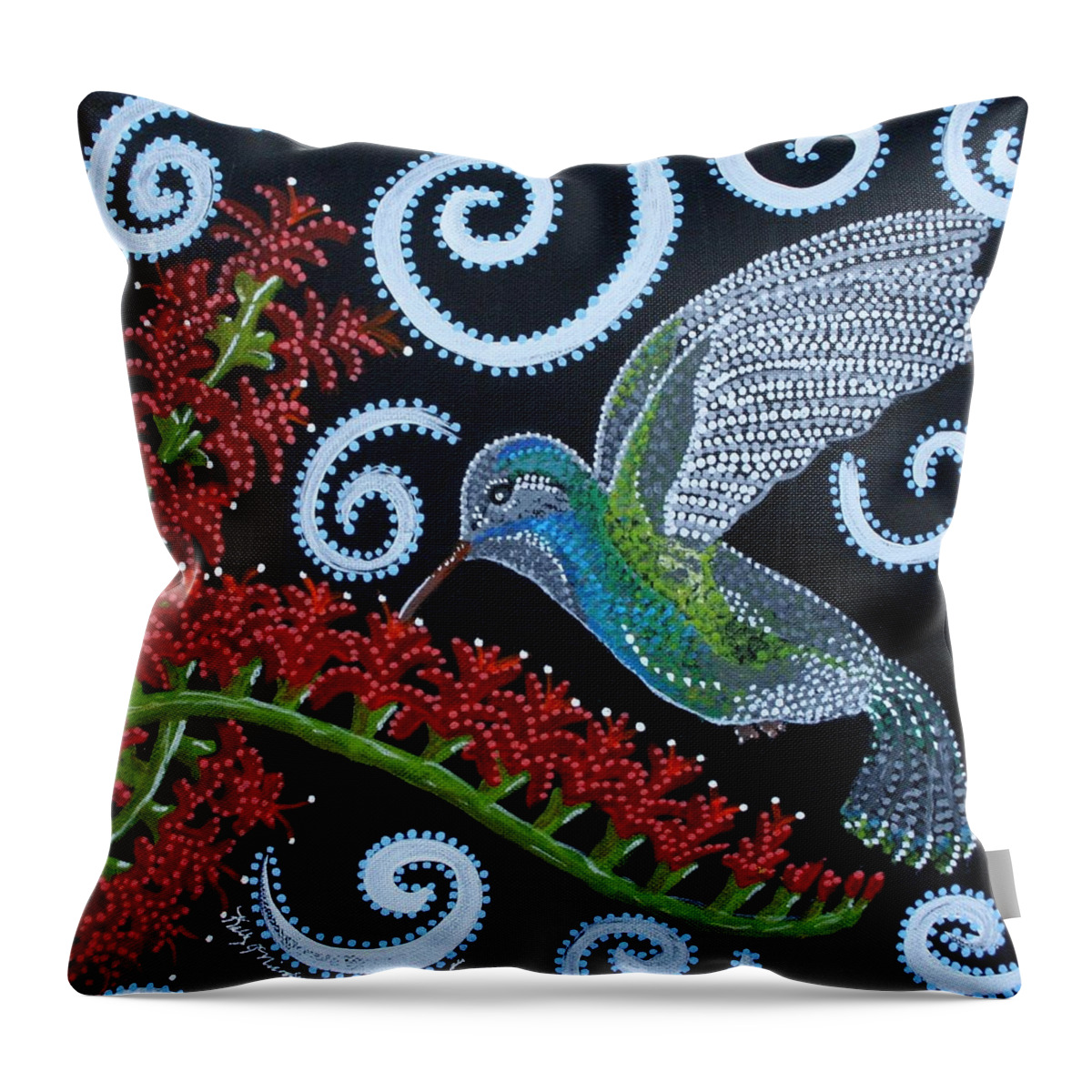 Nature Throw Pillow featuring the painting A thousand beats per minuet by Kelly Nicodemus-Miller