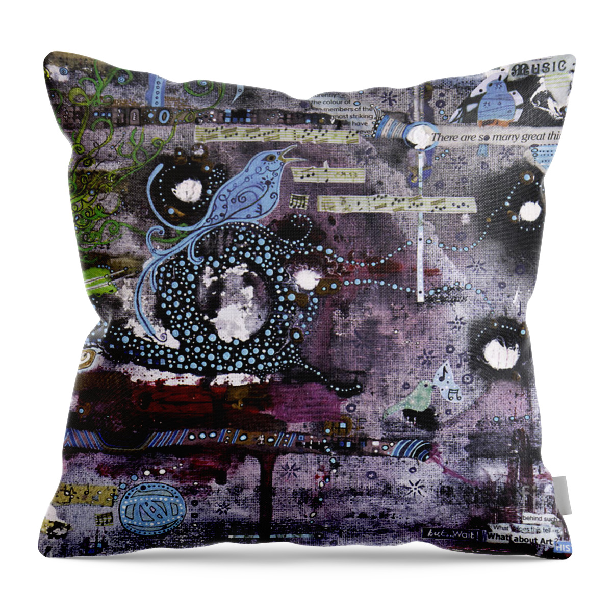 Bird Throw Pillow featuring the painting About Birdsong by Jay Taylor