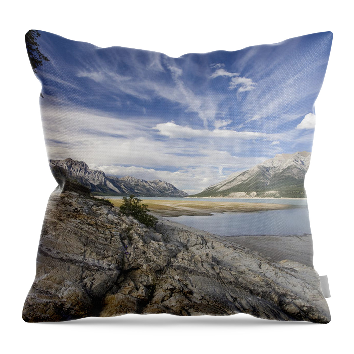 Mp Throw Pillow featuring the photograph Abraham Lake Created By Bighorn Dam by Matthias Breiter