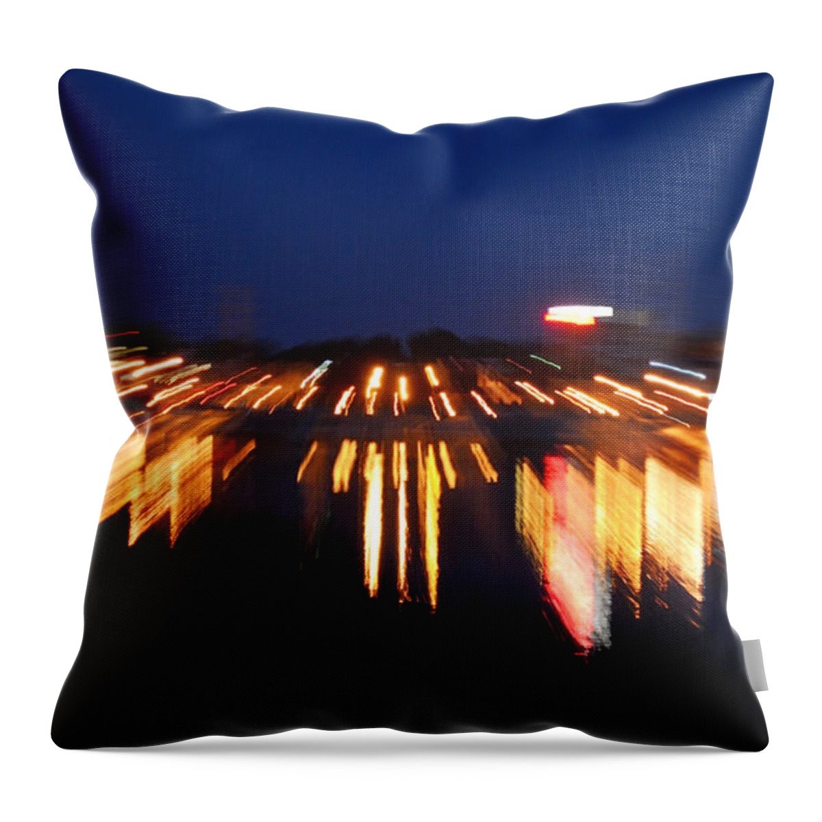 Color Photography Throw Pillow featuring the photograph Abstract - City Lights by Sue Stefanowicz