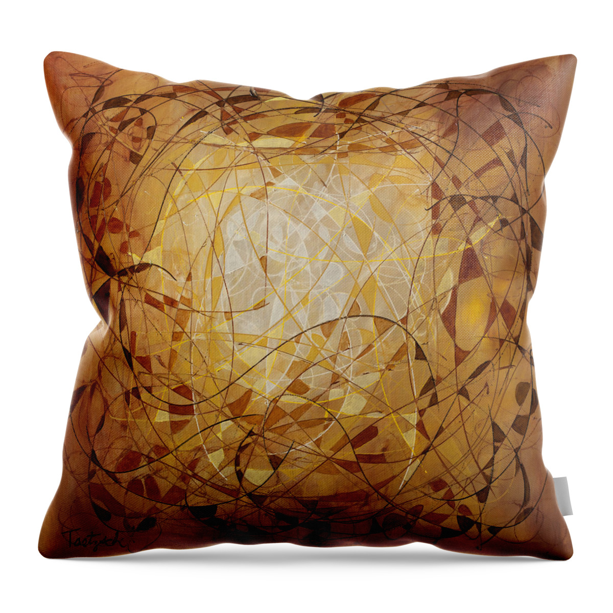 Abstract Throw Pillow featuring the painting Abstract Art Eleven by Lynne Taetzsch