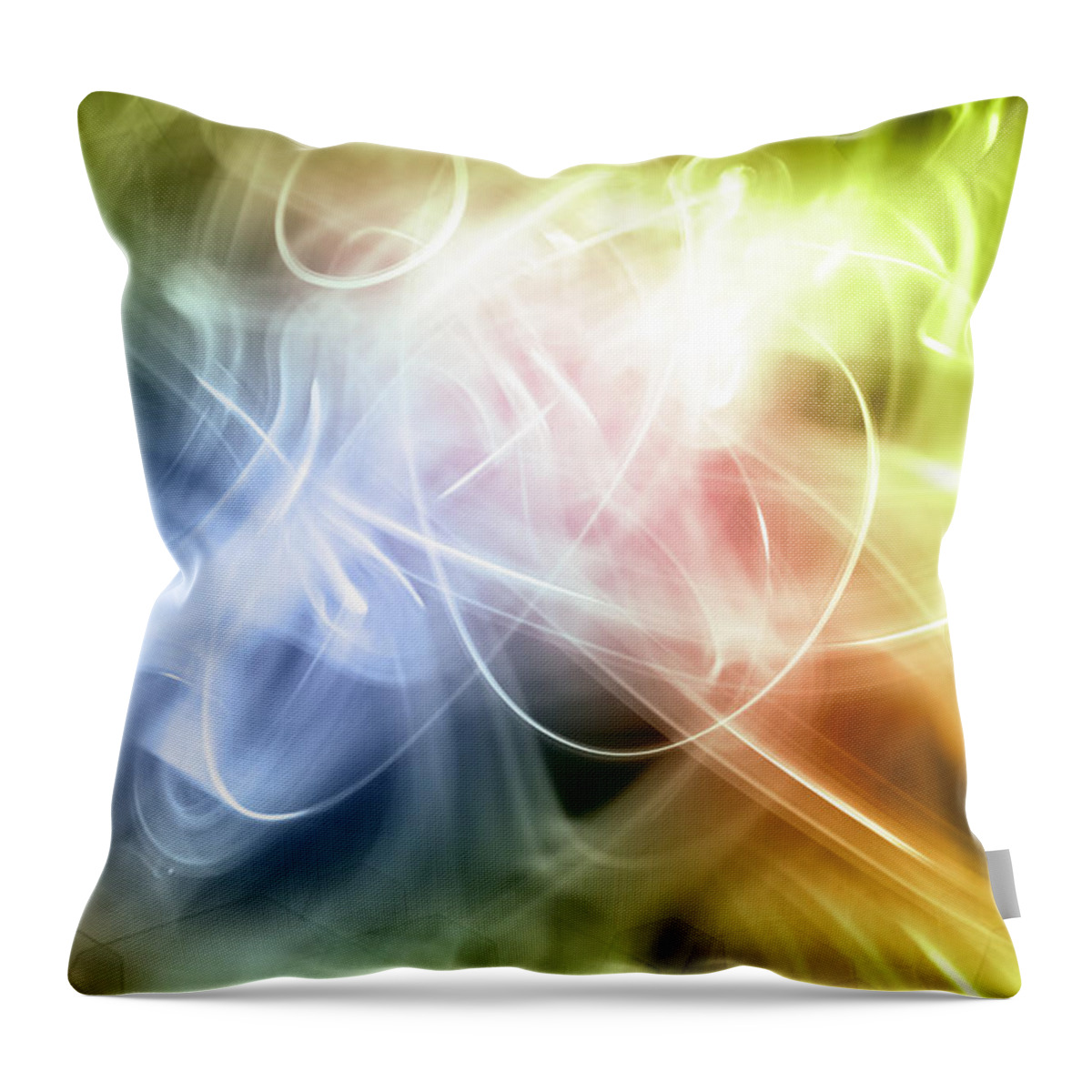 Green Throw Pillow featuring the photograph Abstract background by Les Cunliffe