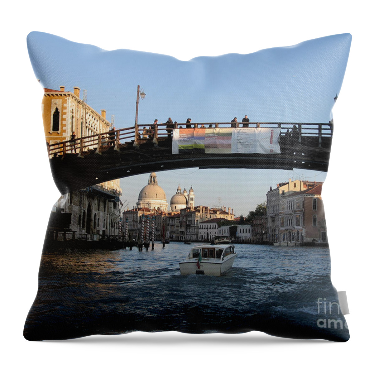 Grand Canal Throw Pillow featuring the photograph Academia. VENICE by Bernard Jaubert