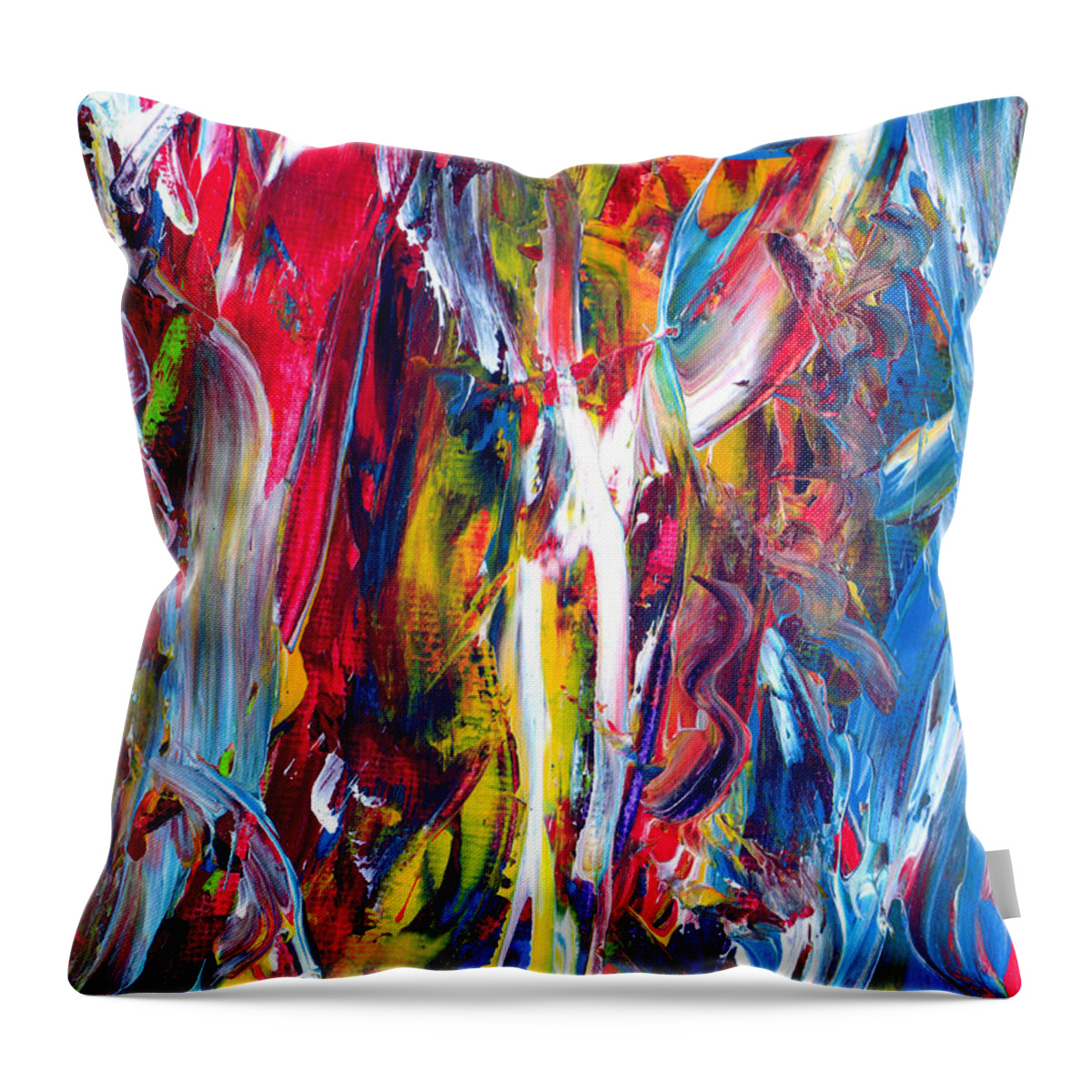 Colorful Throw Pillow featuring the painting Acrylic Color Study Nine Ten Eleven 2 by Carl Deaville