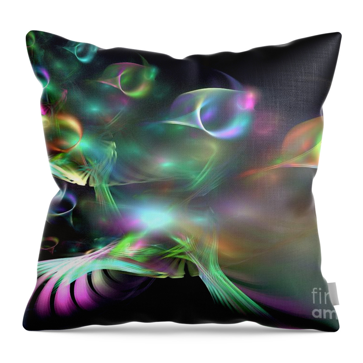 Apophysis Throw Pillow featuring the digital art Alien Shrub by Kim Sy Ok