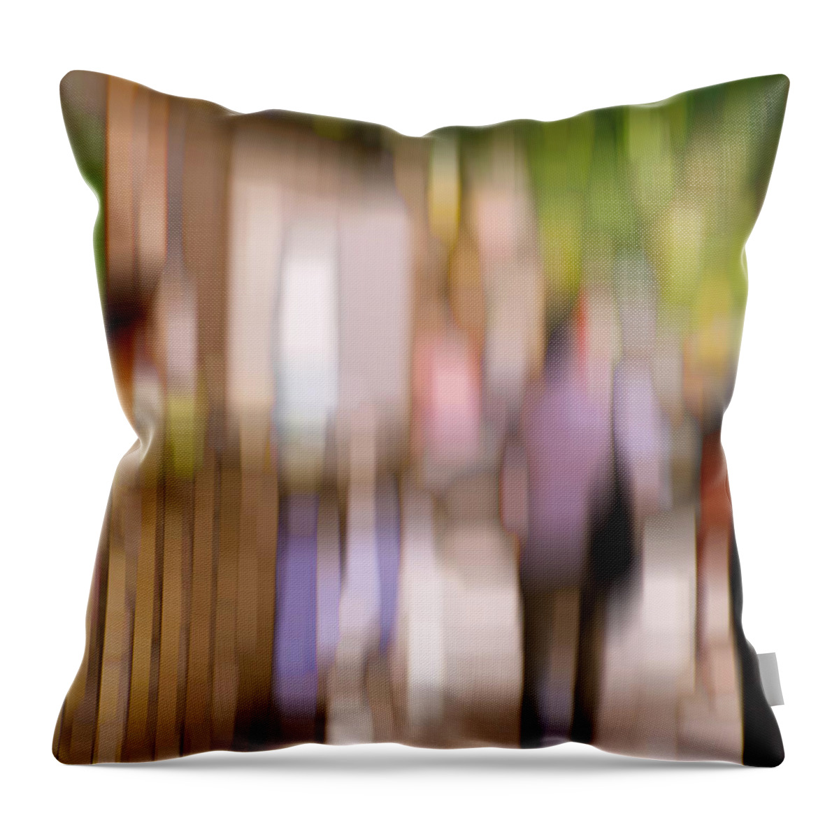 Abstract Throw Pillow featuring the photograph Alive in the City 1 - The City Street by Robin Webster