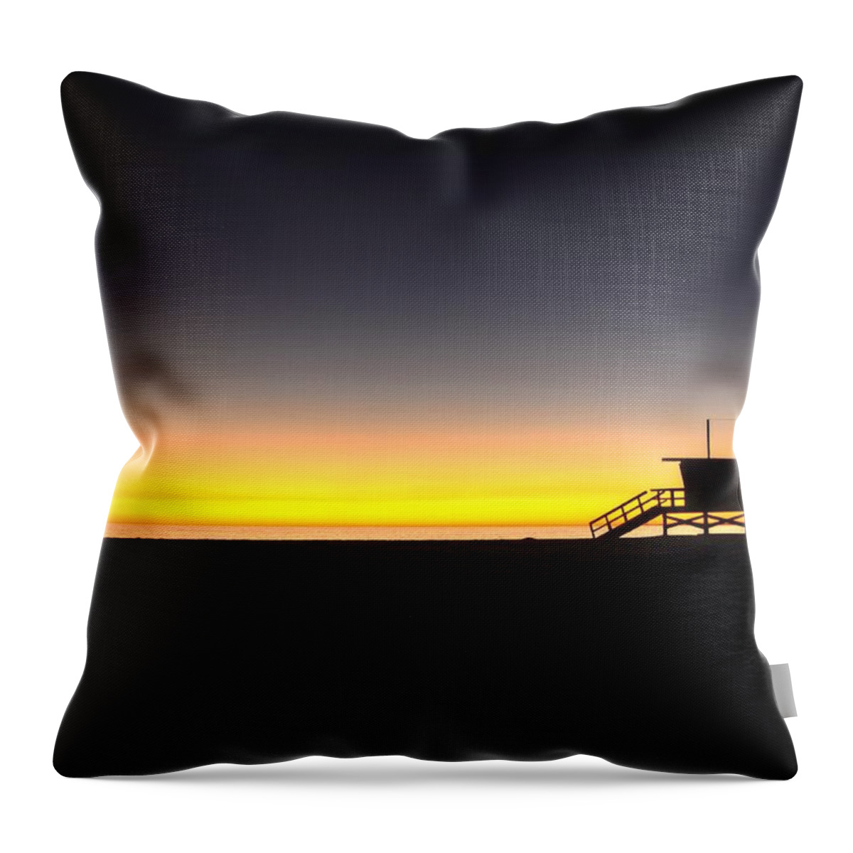 Venice Beach Throw Pillow featuring the photograph All Along the Guardtower by Richard Omura