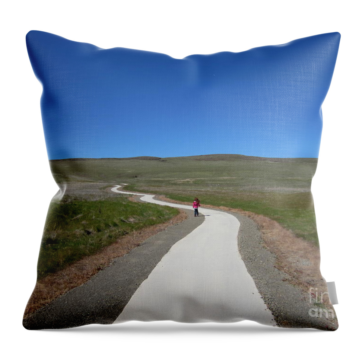 Child Throw Pillow featuring the photograph Along The Path by Laurianna Taylor
