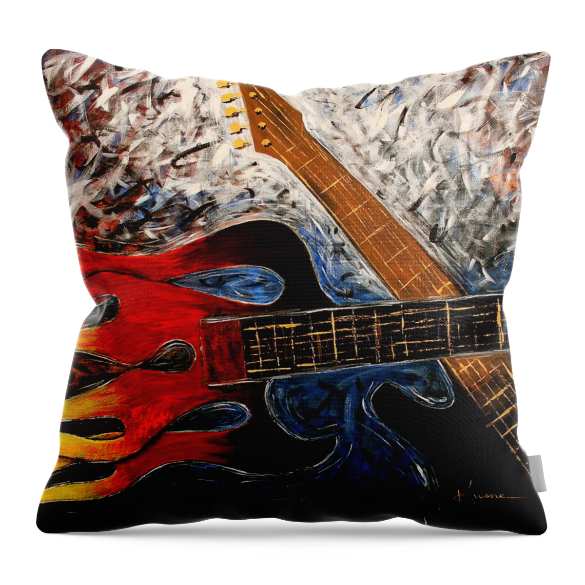 Always About Music Throw Pillow featuring the painting Always About Music by Kume Bryant