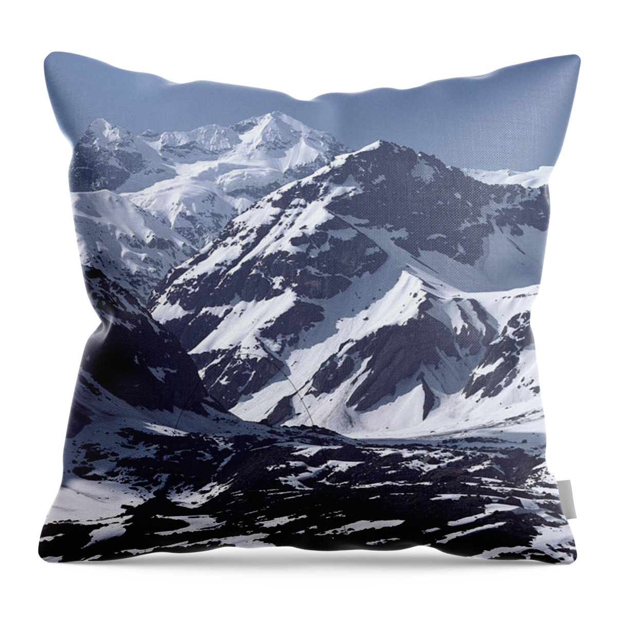 Andes Mountains Throw Pillow featuring the photograph Andes Mountains Near Santiago, Chile by Larry Minden