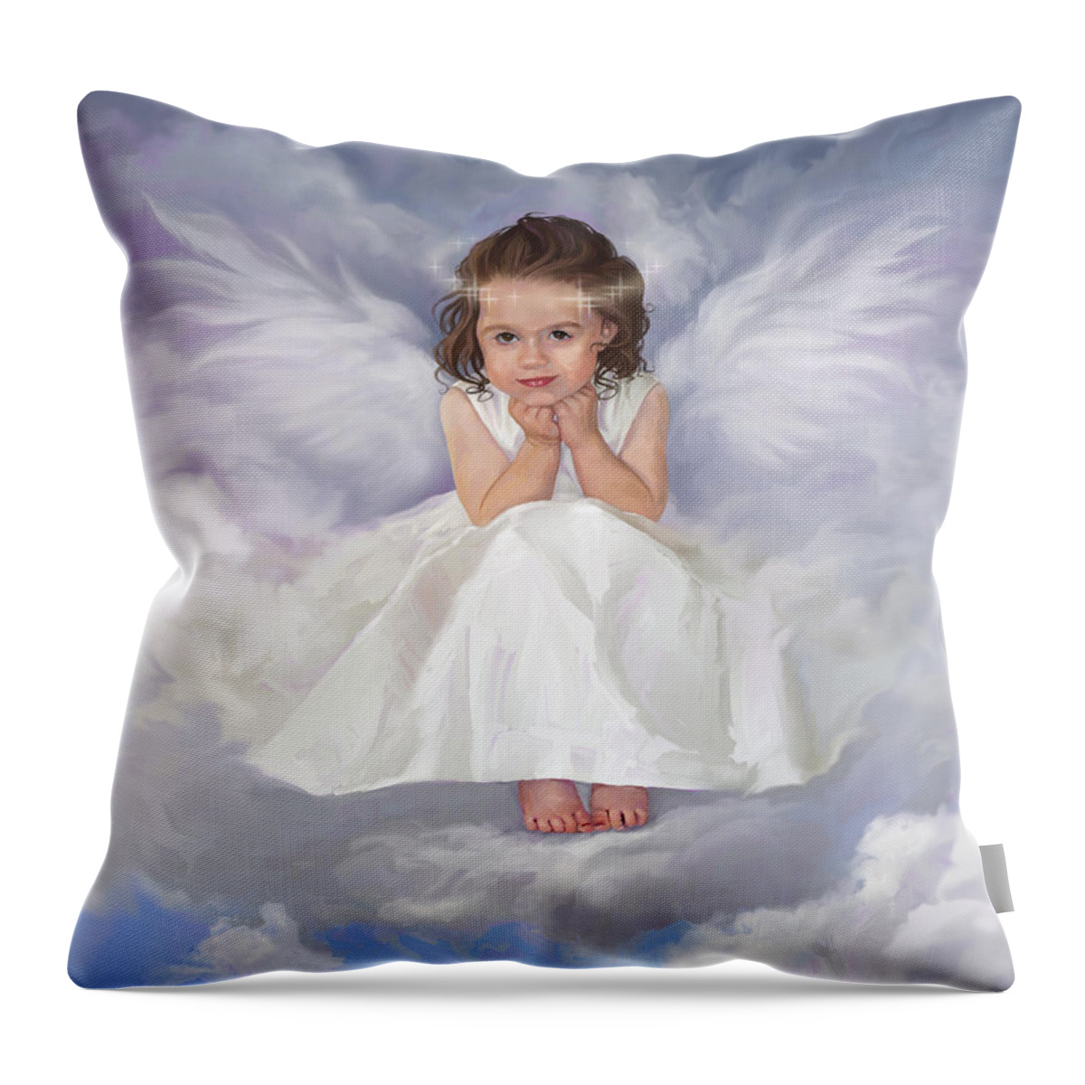 Angel Throw Pillow featuring the painting Angel 2 by Robert Corsetti