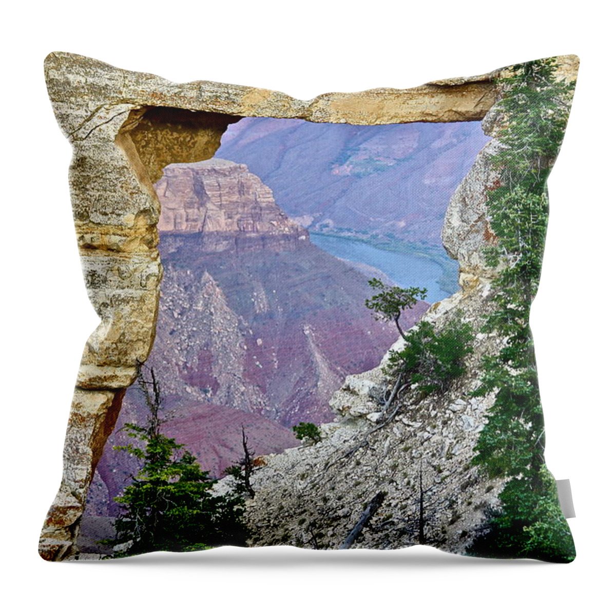 Grand Canyon Throw Pillow featuring the photograph Angel's Window Four by Diana Hatcher