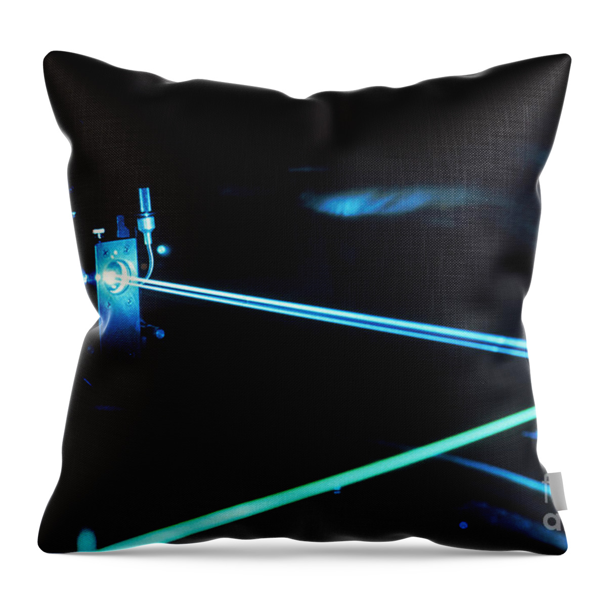 Beam Of Light Throw Pillow featuring the photograph Argon-ion Laser by Science Source