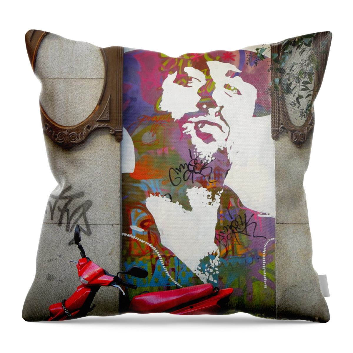 Graffiti Throw Pillow featuring the photograph Artistic Words by KD Johnson