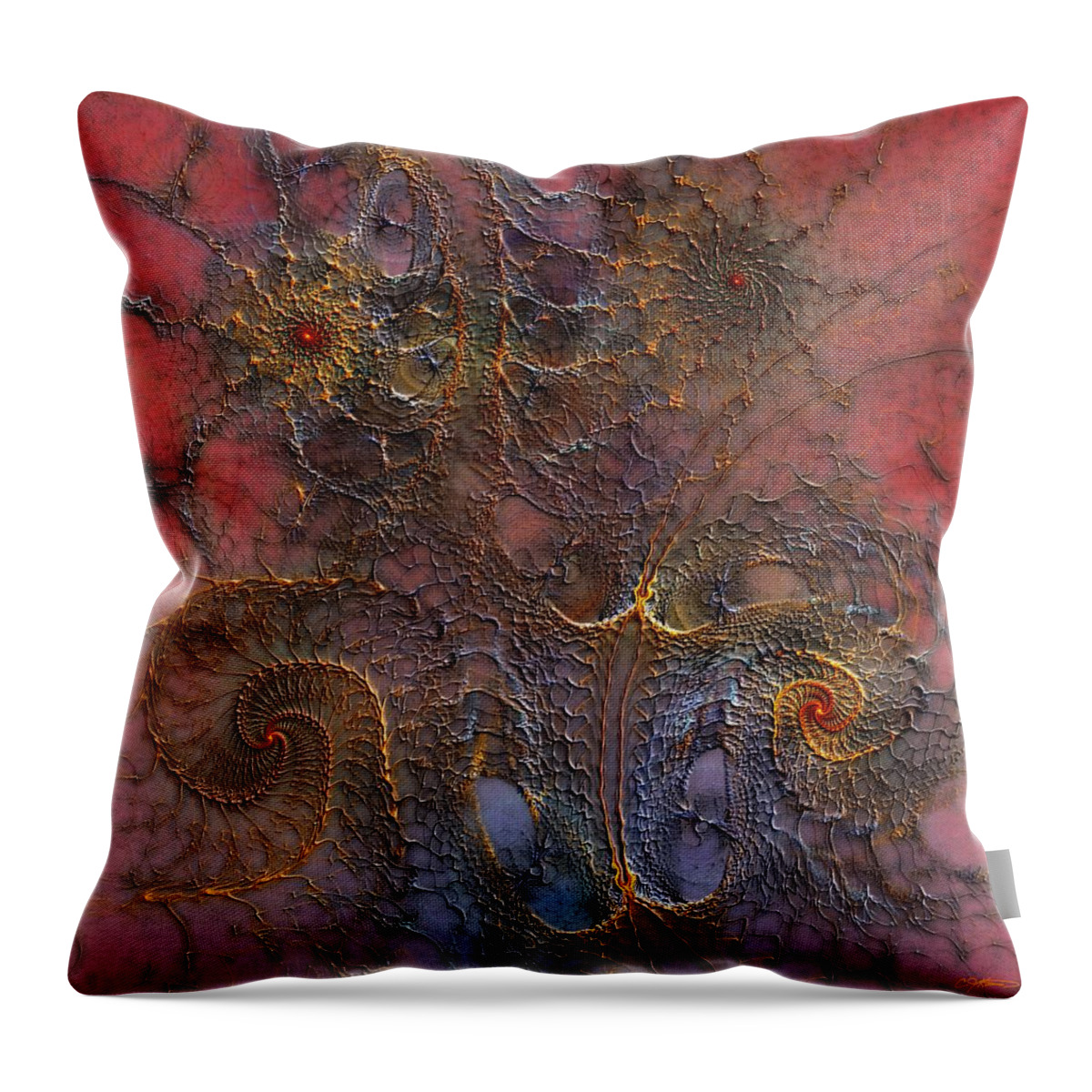 Abstract Throw Pillow featuring the digital art At the Moment by Casey Kotas
