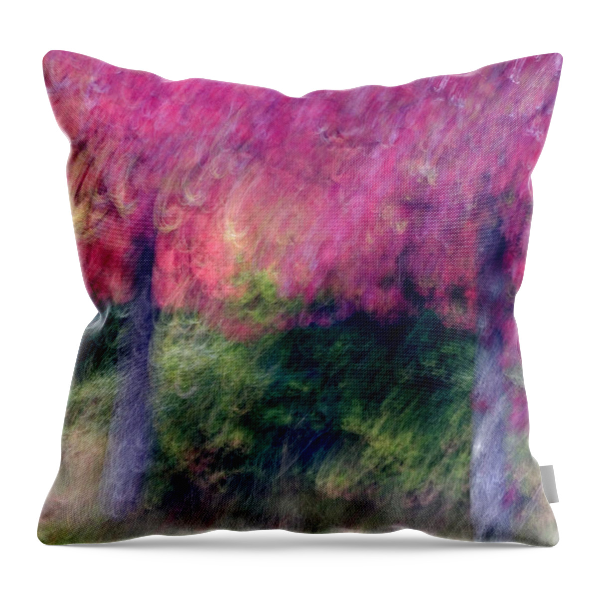 Trees Throw Pillow featuring the photograph Autumn Trees by Carol Leigh