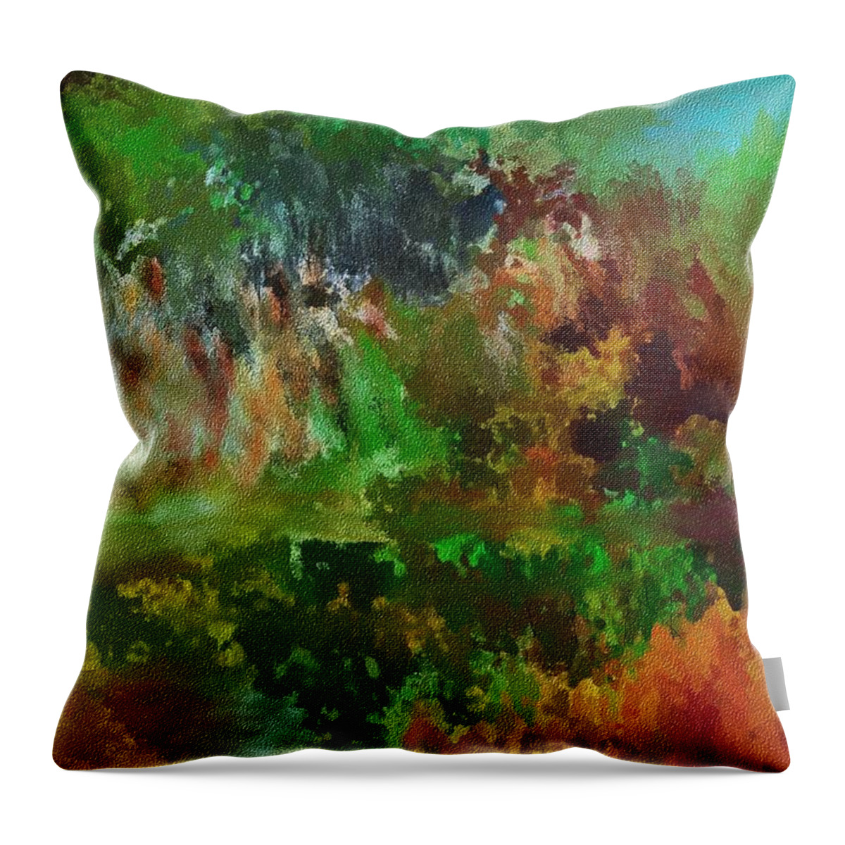 Landscape Throw Pillow featuring the digital art Autumn Woods 122711 by David Lane
