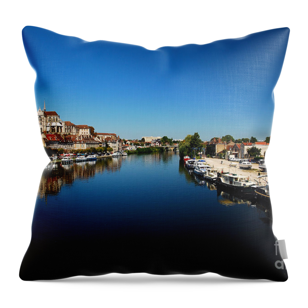 City Throw Pillow featuring the photograph Auxerre France by Hannes Cmarits