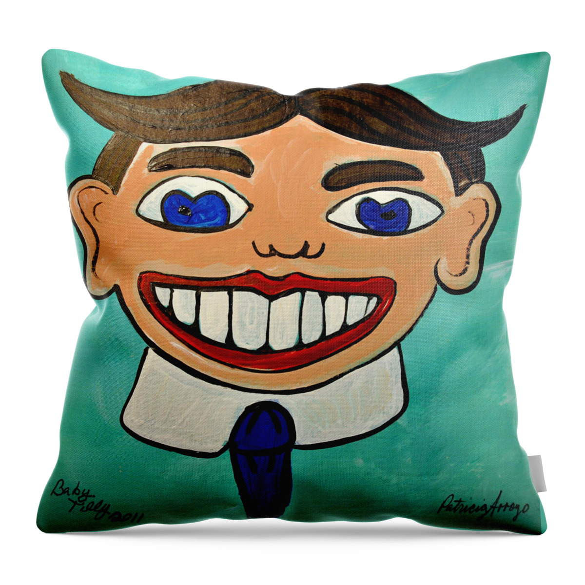 Asbury Art Throw Pillow featuring the painting Baby Tilly by Patricia Arroyo
