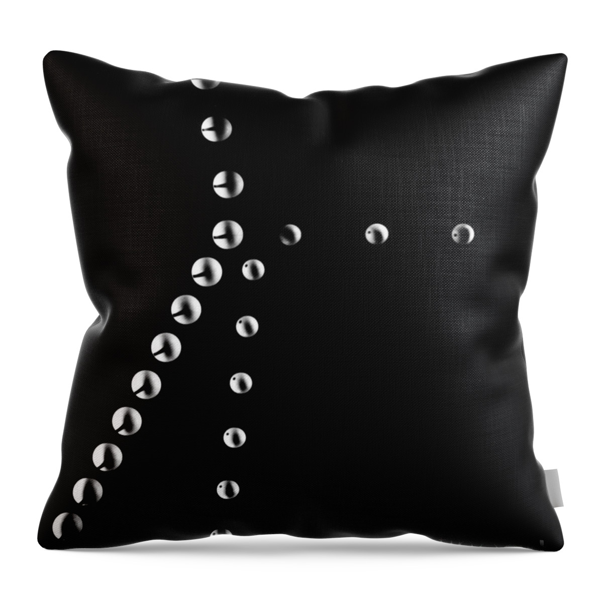 Motion Throw Pillow featuring the photograph Balls In Motion Colliding by Berenice Abbott
