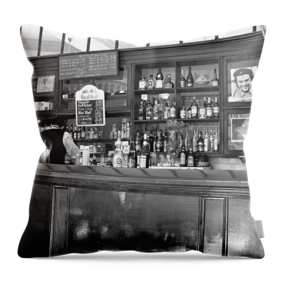 Bar Throw Pillow featuring the photograph Bar in Old Havana by Lynn Bolt