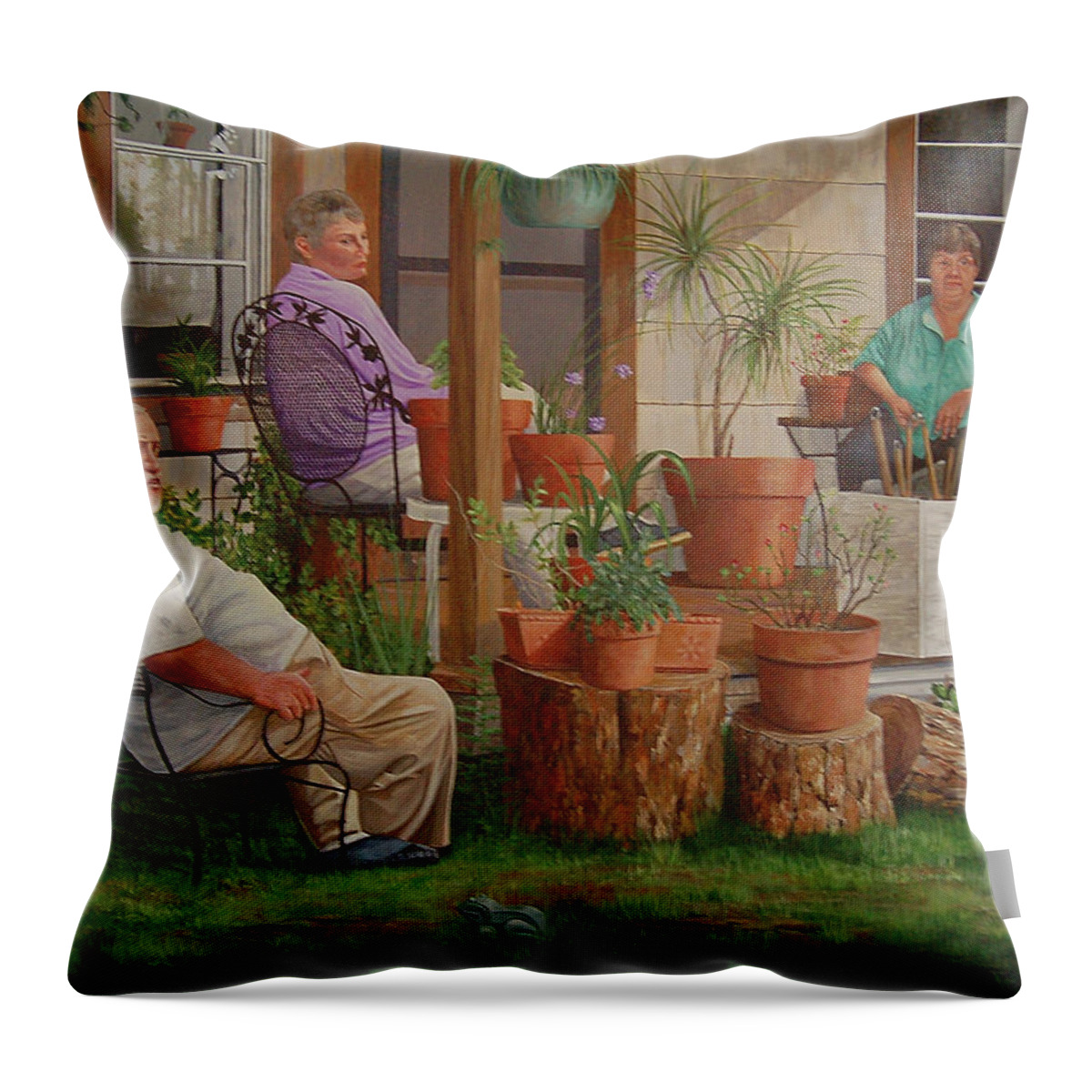 People Throw Pillow featuring the painting Baron's Estate by AnnaJo Vahle