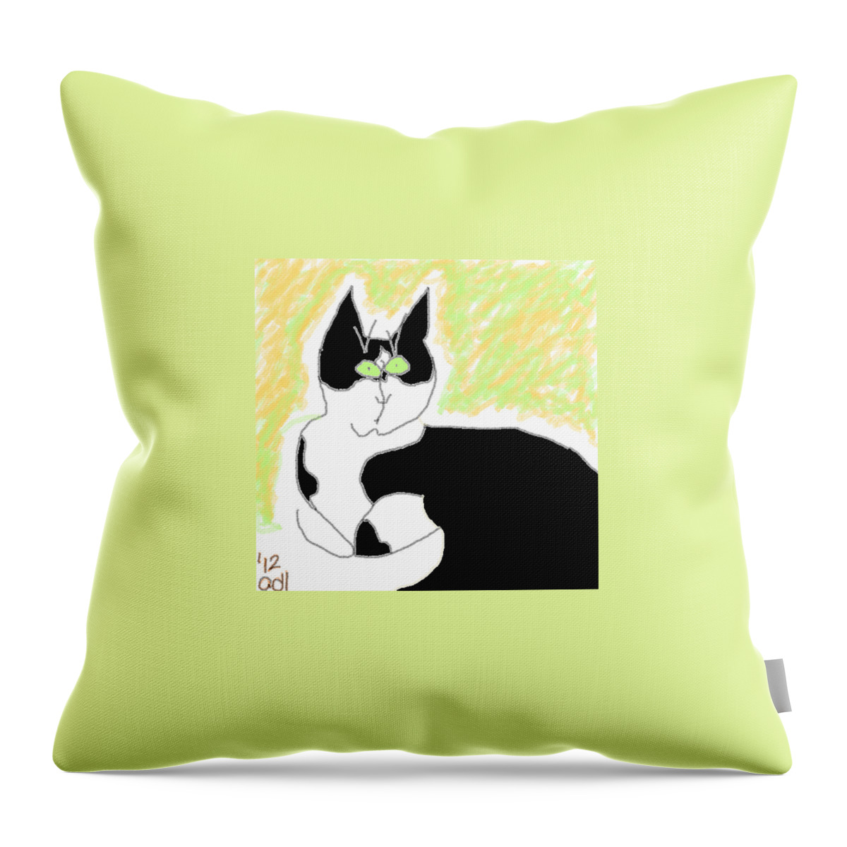 Pets Throw Pillow featuring the digital art Bashful Alarmed by Anita Dale Livaditis