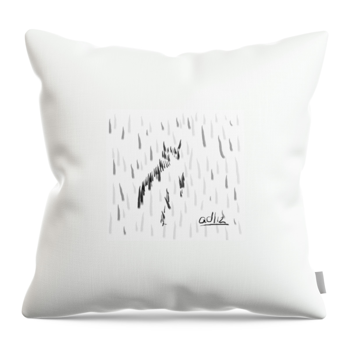 Bashful Without Line Throw Pillow featuring the painting Bashful Without Line by Anita Dale Livaditis