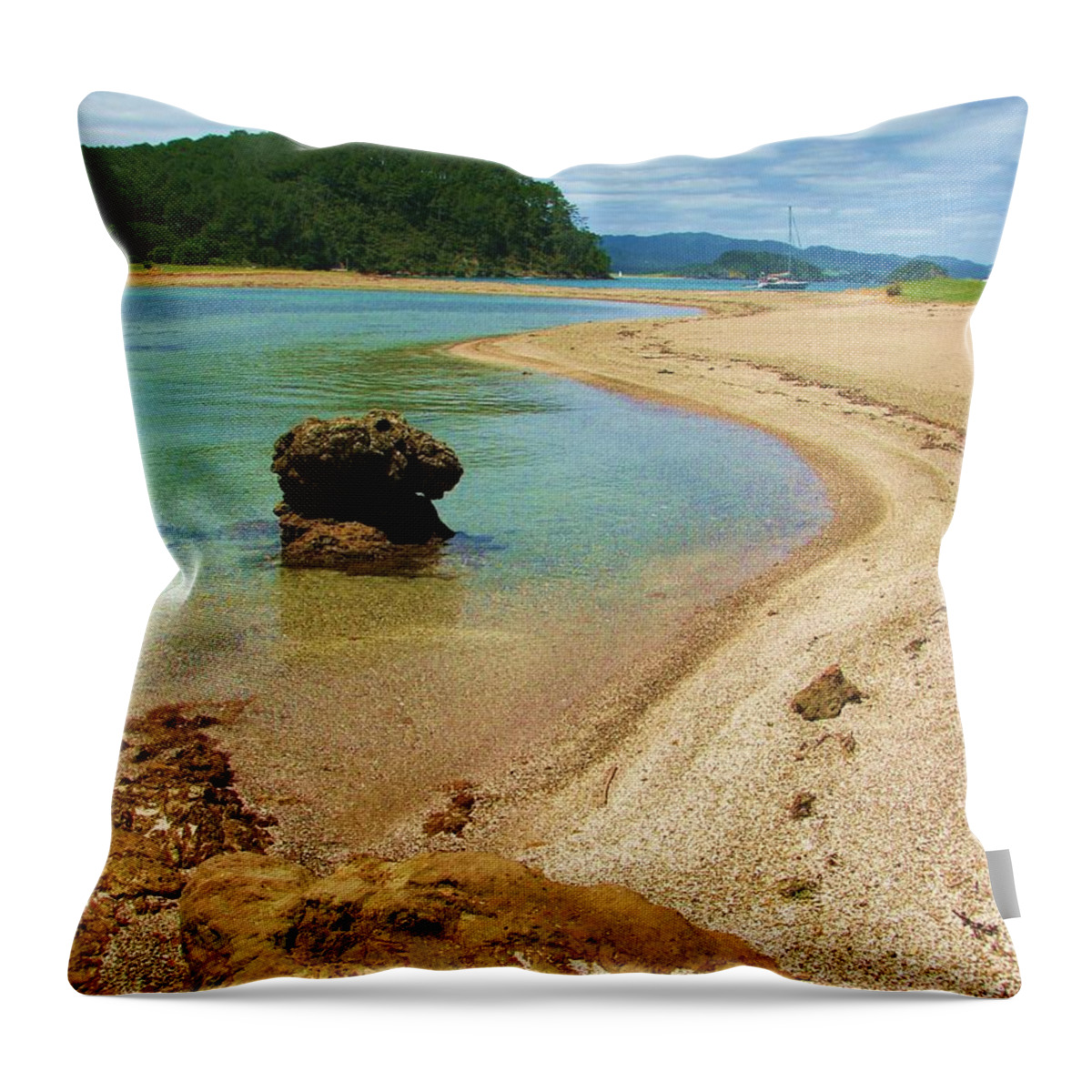 New Zealand Throw Pillow featuring the photograph Bay of Islands by Michele Penner