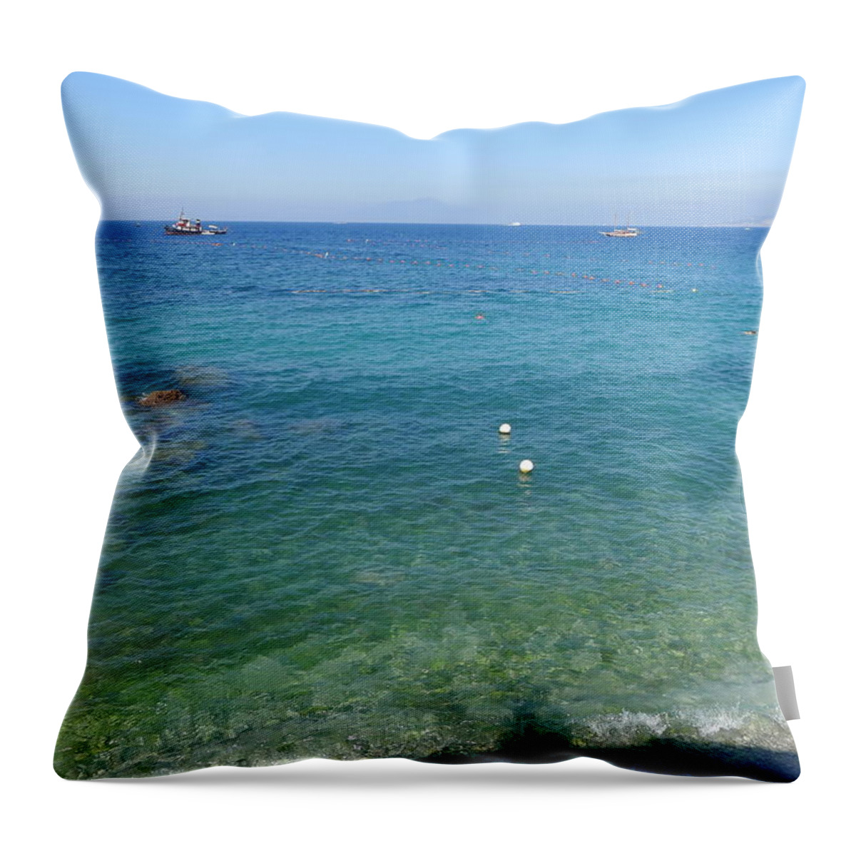  Throw Pillow featuring the photograph Beach - Capri by Nora Boghossian