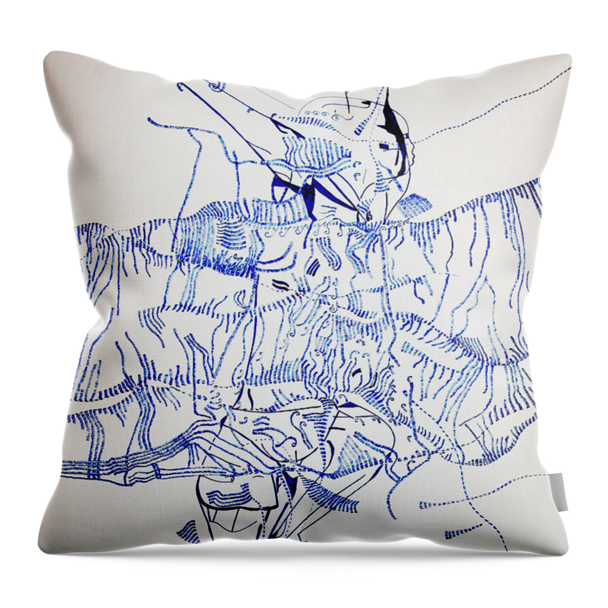 Jesus Throw Pillow featuring the painting Beach Volleyball by Gloria Ssali