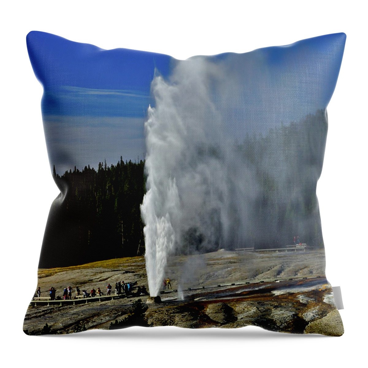 Beehive Geyser Throw Pillow featuring the photograph Beehive Geyser by Greg Norrell