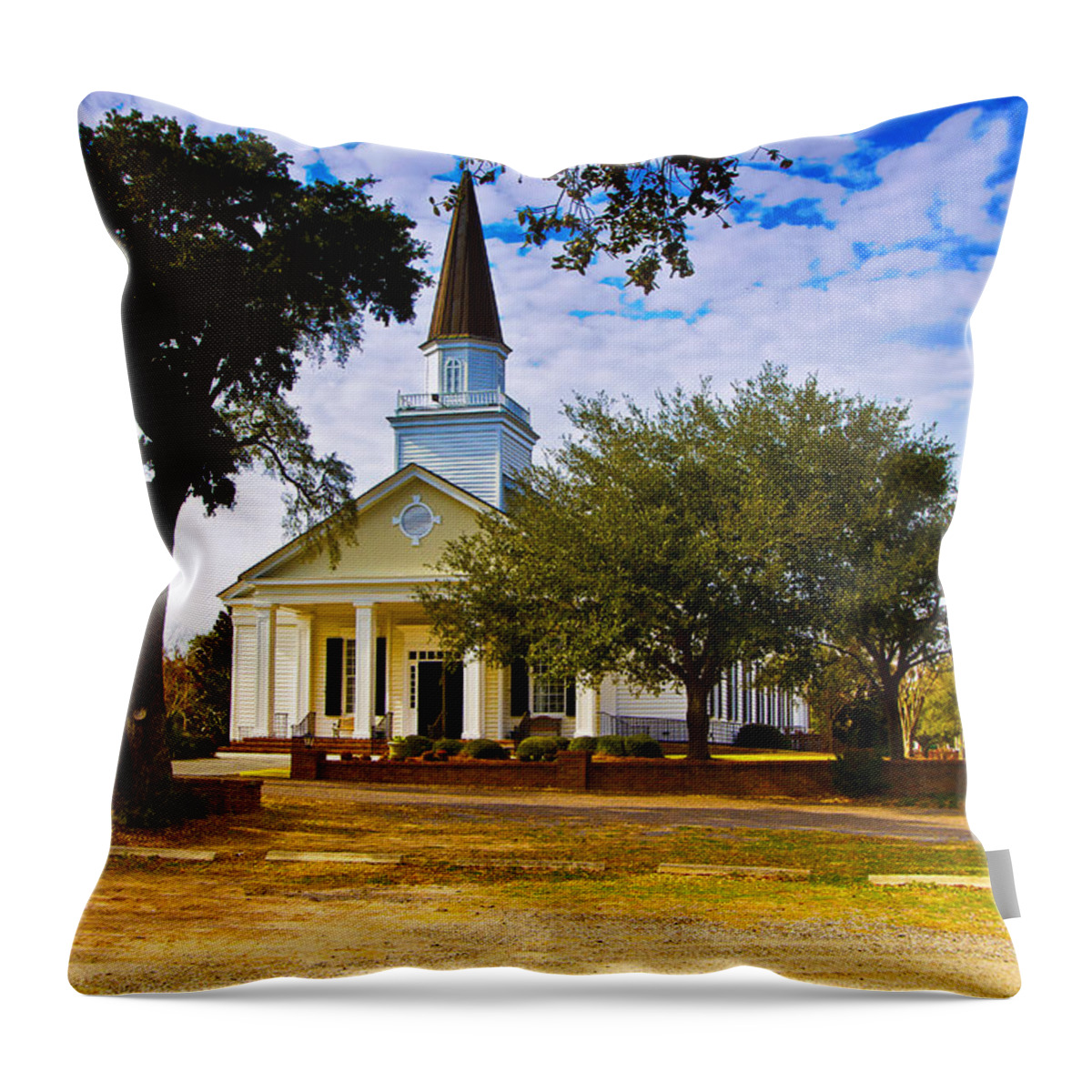 Belin Throw Pillow featuring the photograph Belin United Methodist Church by Bill Barber
