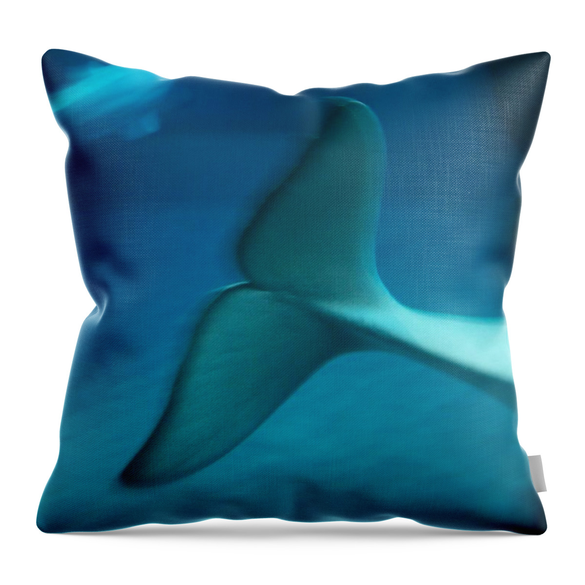 Beluga Whale Throw Pillow featuring the photograph Beluga Tail by Peter Mooyman