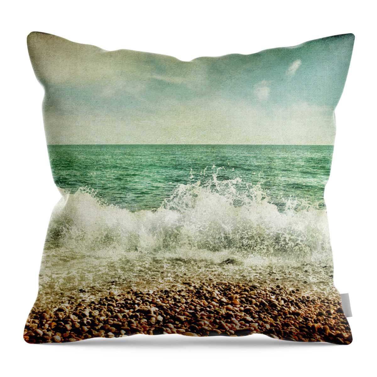 Sea Throw Pillow featuring the photograph Beside the Sea V by Sharon Johnstone